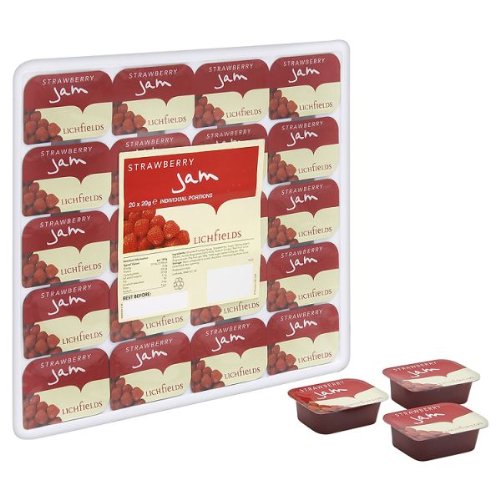 Lichfields Strawberry Jam Individual Portions 5 x 20 x 20 g