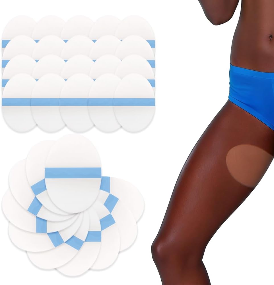 40 Pcs Thigh Inner Anti Chafing Sticker, Transparent Thighs Prevention Anti Friction Pad Invisible Thigh Tapes Chafe for Rubbing Protect Silent Sticker(Transparent Invisible)