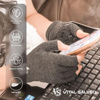 Vital Salveo-Fingerless Compression Arthritis Gloves Carpal Tunnel Computer Typing for Men and Women Daily Support (1 Pair)