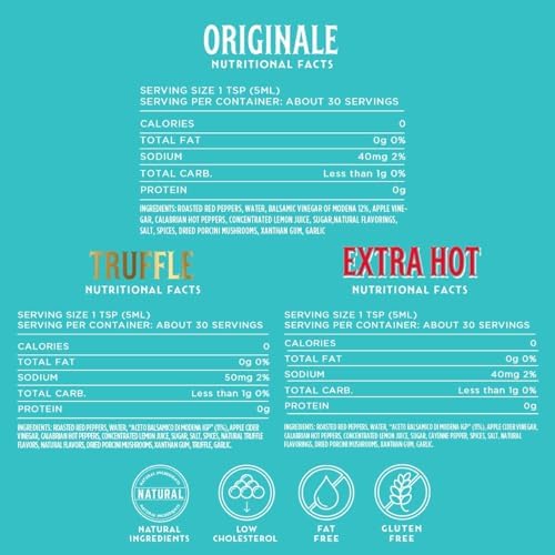FIRELLI Italian Hot Sauce VARIETY 3 PACK: 1 Original, 1 Truffle, 1 Extra Hot