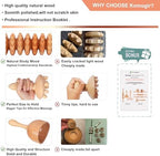 Komogir Wood Therapy Massage Tools 5-in-1 Lymphatic Drainage Massager Maderoterapia Kit Wooden Massager Body Sculpting Tools for Muscle Pain Relief, Anti-Cellulite, Body Contouring and Shaping