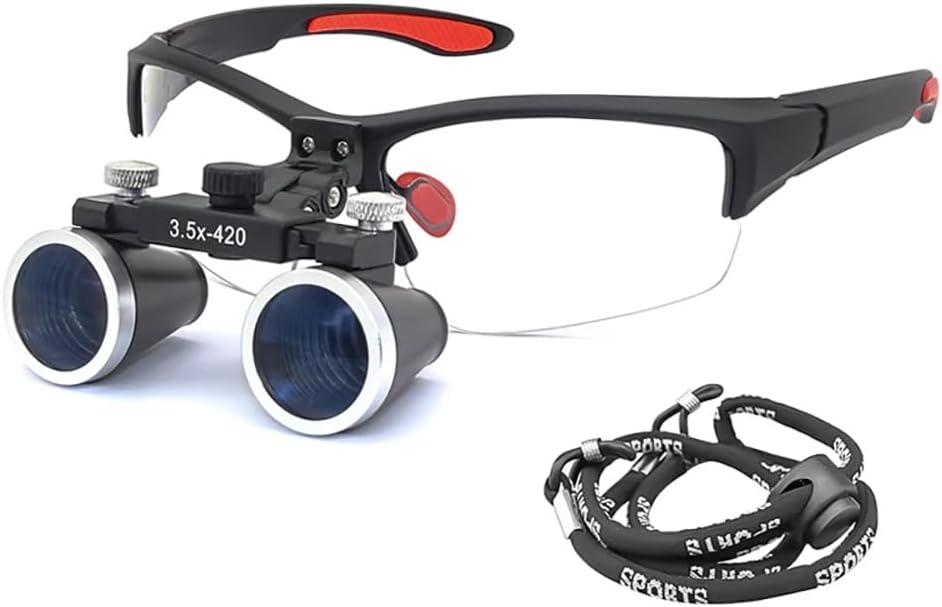 Dental Loupes Binocular Surgical Magnifier 2.5X 3.5X Ultra-Lightweight Optical Loupe 320-420mm Magnifying Glass for Dentist (3.5X-420)