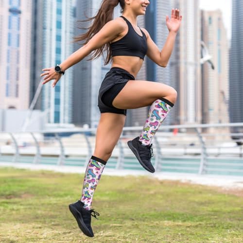 Tie Dye Compression Socks Knee High Support Socks For Women Men Running Athletic Hiking