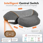 Neck Massager Pillow - 3-in-1 Neck Pillow with Battery, Travel Neck Massager Pillow for Shoulder Pain Relief, Deep Tissue Pain Relief with Heat and Stretching, Neck Hump Corrector for Women