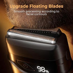 Mbzoey Electric Foil Shavers for Men: Mini Electric Razor for Face - IPX7 Waterproof Cordless Razor with LED Display & Fast Charge - Micro-Comb Technology & Precision Blades