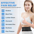 Back Brace for Lower Back Pain Relief, Lumbar Support Belt for Work for Men&Women with Magnet, 4 Reinforced Stays, Self Heating Adjustable Back Support for Sciatica, Herniated Disc, Scoliosis (Medium)