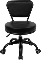 Dayton Pedicure Stool (Matt Black) Pneumatic, Adjustable Height, Perfect for Nail Salon, Pedicure spa