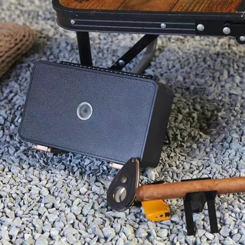 GRFIT ABS Waterproof Large Capacity Space Cigar Case Cuban Humidor Portable Cigar Storage Box Travel Accessories(Khaki)
