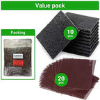 CUSINIUM 10-Pack Griddle Cleaning Pads + 20-Pack Grill Screens