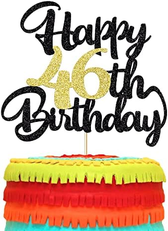46th Happy Birthday cake topper happy birthday cake decoration 46th birthday party decoration gift plugin (46)