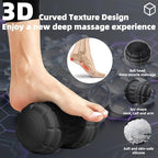 Vibrating Peanut Massage Ball for Plantar Fasciitis, 4-Speed Portable Massage Roller for Foot, Neck, Back, and Body - Deep Tissue Myofascial Release Mobility Ball Muscle Relaxer (Black)