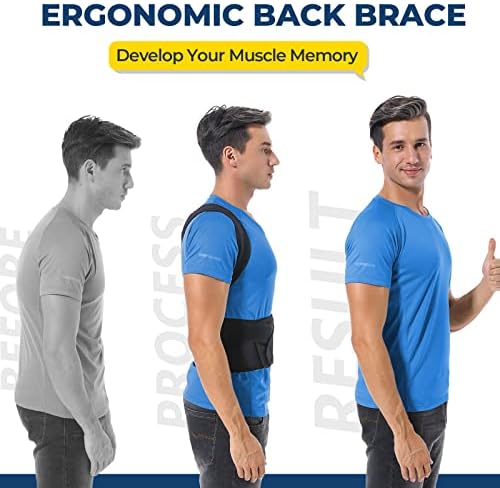 Back Brace Posture Corrector for Women and Men, Back Braces for Upper and Lower Back Pain Relief, Adjustable and Fully Back Support Improve Posture and Lumbar Support(M, 30"-35.5" Waist)