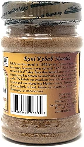 Rani Kebab Masala Indian Spice Blend for Meat Dishes 3oz (85g) PET Jar ~ All Natural, Salt-Free | Vegan | No Colors | Gluten Friendly | NON-GMO | Indian Origin