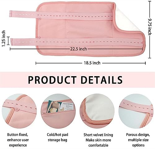 Castor Oil Pack Wrap, Adjustable Reusable Castor Oil Packs for Liver Detox, Improved Sleep, and Relief from Constipation (Castor Oil Not Included), Pink