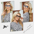 JM 3 Pack Oprah Style Reading Glasses for Women, Oversized Fashion Blue Light Blocking Computer Readers