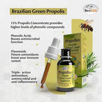 Beelife Brazilian Green Propolis Extract - 15% Extract Bee Propolis Tincture, High Artepillin-C Levels - Natural Antioxidant-Rich Liquid Supplement for Health - Natural Propolis Immune Support, 30ml