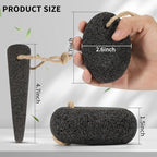 4 PCS Natural Volcanic Pumice Stone for Feet - Rough Feet Scrubber with Hanging Rope for Dead Skin Removal, Pedicure Exfoliation Tool Use for Feet, Elbows, Knees
