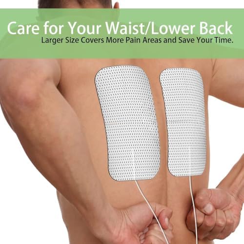 TENS Unit Replacement Pads for Waist and Lower Back Pain Relief 4X8" Extra Large TENS Unit Pads Self-Adhesive Electrode Pads Compatible with TENS 7000, AUVON TENS- 6 Pcs