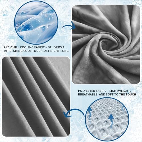 Guohaoi Cooling Throw Blanket for Hot Sleepers, Full Size 60''×90'' Lightweight Breathable Summer Bed Blanket for Couch, Arc-Chill Q-Max >0.5 Cool Fiber,Lightweight Tie Dye Blanket Grey