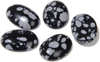 10pcs Natural Snowflake Obsidian Cabochons Flatback Semi-Precious Gemstones Healing Quartz Chakra Crystal Stone for Jewelry Making Wholesale（13×18mm）