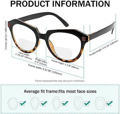 Eyekepper Bifocal Reading Glasses Women 4-Pack Ladies Bifocal Readers Cat-eye Style