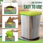 Biodegradable 13-17 Gallon Code-Q Trash Bags (50 Pack) | Strong Heavy-Duty Tall Green Kitchen Bags w/Drawstring | Fits Simplehuman & Standard Cans | Eco-Friendly D2W, 30 Micron Thick | 25.6" x 33.5"