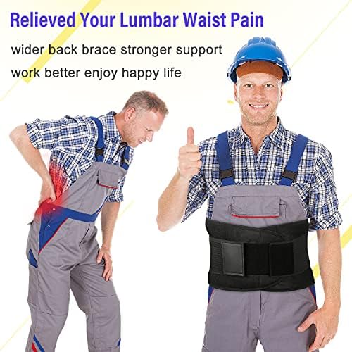 Back Brace Lumbar Back Support Belt for Lower Back Pain Relief - Waist Trainer Belt for Men and Women - Lower Back Brace for Sciatica, Herniated Disc, Plus Size Lumbar Support Belt (6XL(65-76 Inch), Black)
