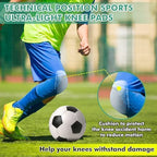 HooLing 4 Pcs Football Knee Pads for Youth, Skill Positions Sports Ultra Light Knee Sleeve for School Team Boys Girls Anti Collision Basketball Volleyball Soccer Cycling Wrestling Protector