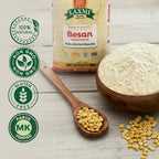 Laxmi Gram Besan Flour 2 lb Non-GMO, Vegan, Gluten Free - Made from Finely Ground Chickpeas Perfect for Authentic Indian Recipes