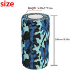 Larcele 6 Rolls Camo Tape, Self-Adhesive Wrap Bandage Multi-Functional Adhesive Tape Camouflage Random ZZTXBD-03 3.93 Inches X 5 Yards (10.0cm*4.5m)