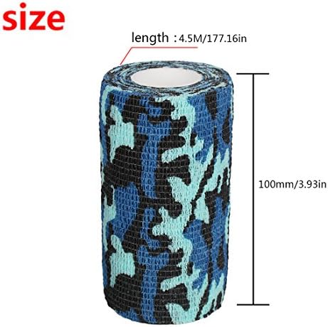 Larcele 6 Rolls Camo Tape, Self-Adhesive Wrap Bandage Multi-Functional Adhesive Tape Camouflage Random ZZTXBD-03 3.93 Inches X 5 Yards (10.0cm*4.5m)