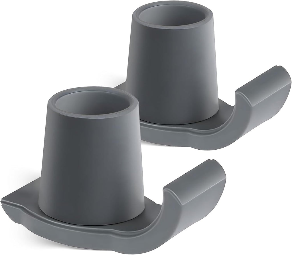 Walker Ski Glides, Universal Fit for Folding Walkers, Easy Install Durable Rubber Mobility Aids, Replacement Glide Caps for Seniors - 2-Pack, Gray