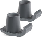 Walker Ski Glides, Universal Fit for Folding Walkers, Easy Install Durable Rubber Mobility Aids, Replacement Glide Caps for Seniors - 2-Pack, Gray