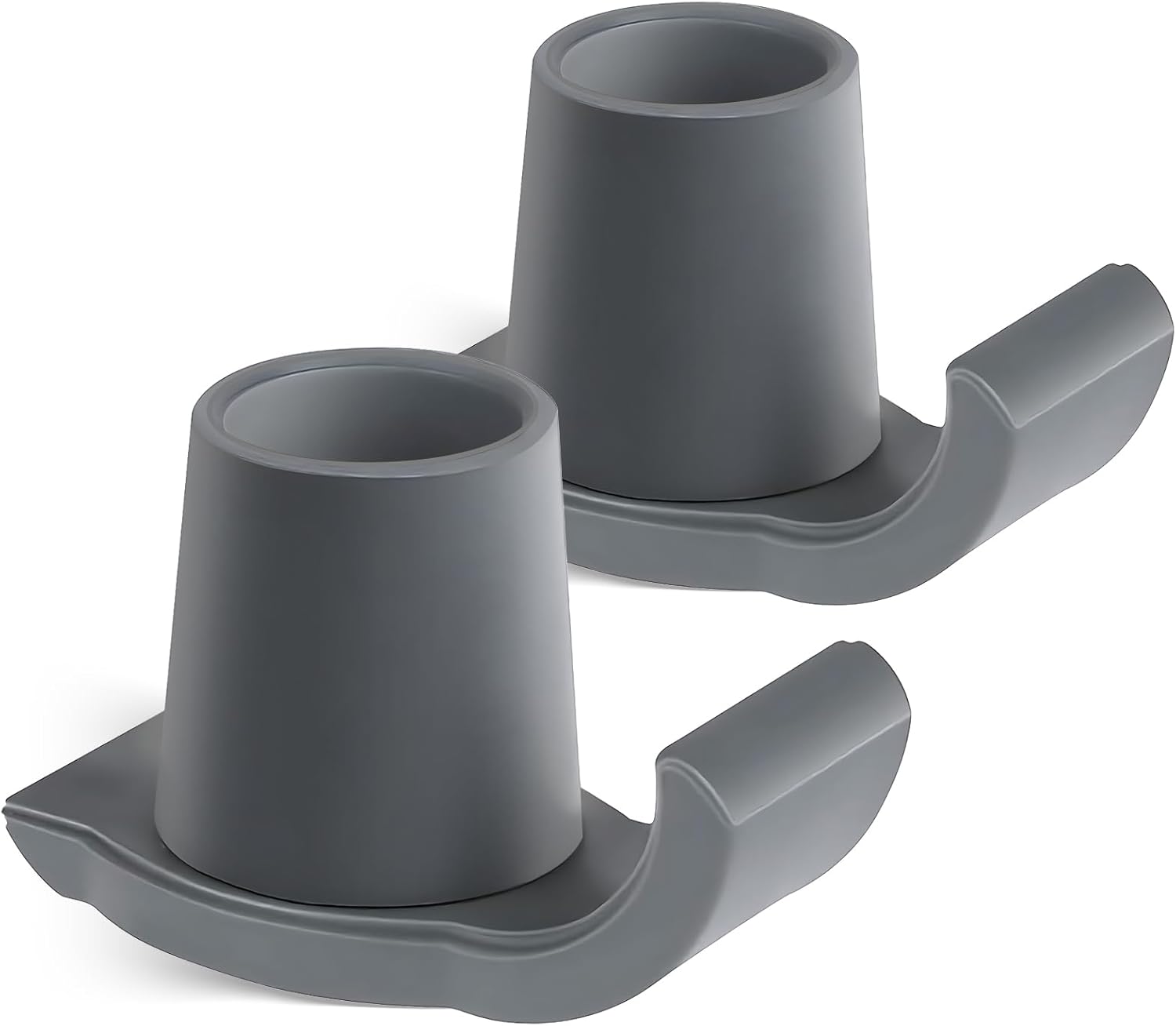 Walker Ski Glides, Universal Fit for Folding Walkers, Easy Install Durable Rubber Mobility Aids, Replacement Glide Caps for Seniors - 2-Pack, Gray