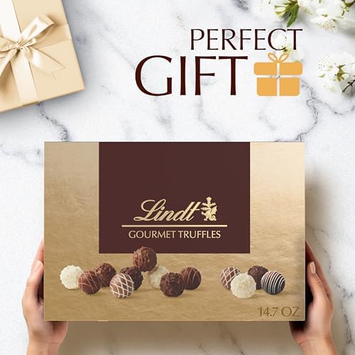 Lindt Gourmet Truffles Chocolate Candy Truffles, Assorted Chocolate Truffles, Great For Gift Giving, 14.7 oz. Gift Box
