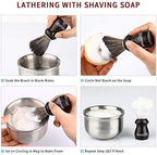 Anbbas Shaving Brush and Holder with Travel Case, Synthetic Badger Hair Ebony Handle Brush 3in1 Kit for Men