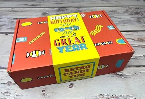 RETRO CANDY YUM ~ 81st Birthday Nostalgic Candy Gift Basket Box Assortment from Childhood Memories for Woman or Man Born 1945 jr
