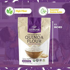 LiveKuna Organic Quinoa Flour - Gluten Free All Purpose Flour & Wheat Flour Alternative For Baking & Cooking Recipes - Vegan Quinoa Flour, Rich In Protein & Fiber for Keto & Paleo Diets, 32oz Bag