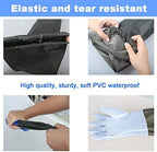 Haiou PVC Chemical Resistant, Long Rubber, Heavy Duty Waterproof Gloves for Chemical and Acid Work, 25 inches, Large-(Blue)