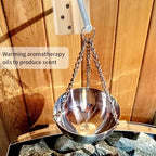 Sauna Aromatherapy Bowl, Stainless Steel Sauna Aroma Bowl Essential Oil Cup Wall Mount with Adjustable Swing Arm Sauna Accessories for Personal or Home Spas Sauna (Round 20cm)