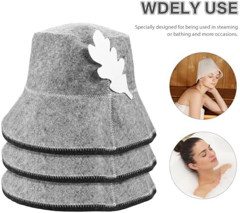 Water Absorption Sauna Hat Soft Portable Fisherman's Felt Sauna Hat Insulate Felt Sauna Hat Sauna(Gray)