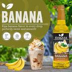 Syruvia Banana Coffee Syrup, Flavored Syrup for Drinks, Lattes, and Desserts – 25.4 fl oz,
