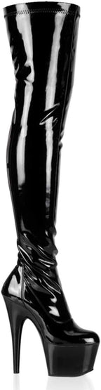 Pleaser Women's Adore-3000 Boot Black/Black 12 M US