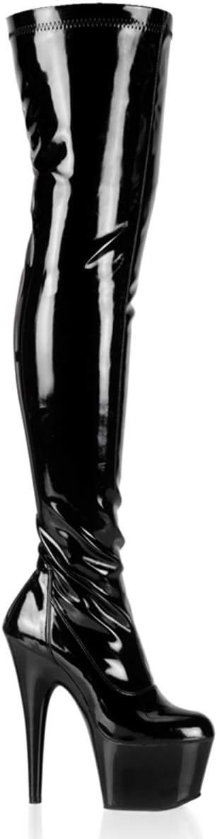 Pleaser Women's Adore-3000 Boot Black/Black 12 M US
