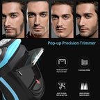 MAX-T Electric Shaver for Men, Cordless Electric Razor with Travel Case, Wet & Dry Use Men's Razor with Pop-Up Trimmer, 3D Rechargeable IPX7 Waterproof Rotary Shaver