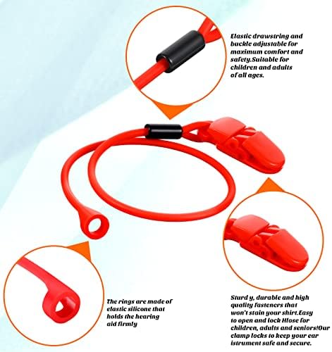 BBTO 4 Pcs Hearing Aid Clips Adjustable Lanyard Holder Anti-loss Portable Protector Rope for Seniors Adults(Single-ear Style)