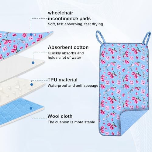 JFHNMLW Waterproof Highly Absorbent Incontinence Wheelchair Pads for Elderly (Sky Blue)
