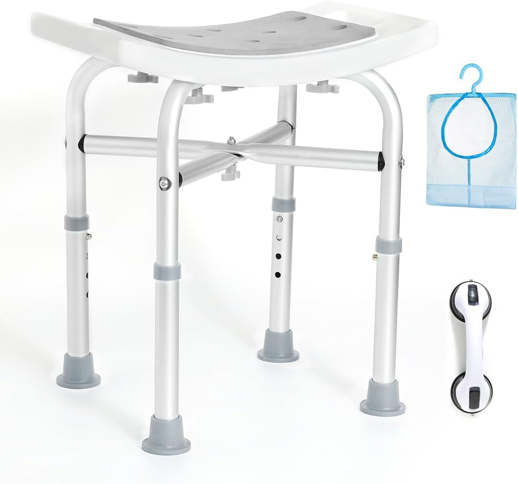 Heavy Duty Shower Chair for Inside Shower, Padded Shower Seat for Adults, Adjustable Bath Chairs for Bathtub, Shower Stool for Elderly/Senior/Handicap/Pregnant