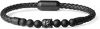COAI Matte Onyx Beaded Leather Bracelet for Men Women, Buddha Prayer Bracelet for Men Women