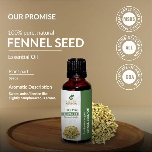 Fennel Seed Oil -(Foeniculum Vulgare)- Essential Oil 100% Pure Natural Undiluted Uncut Therapeutic Grade Oil 0.33 FL.OZ